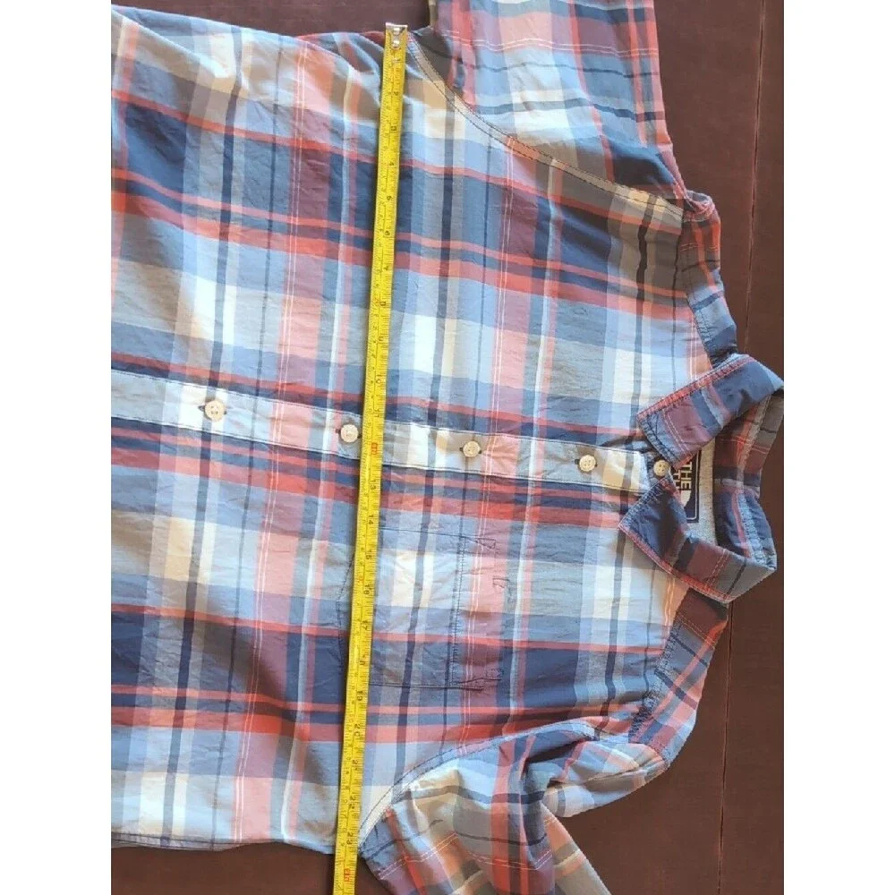 The NorthFace | Plaid Long-Sleeve Button Down Shirt | Blue, Red, Grey, White | L